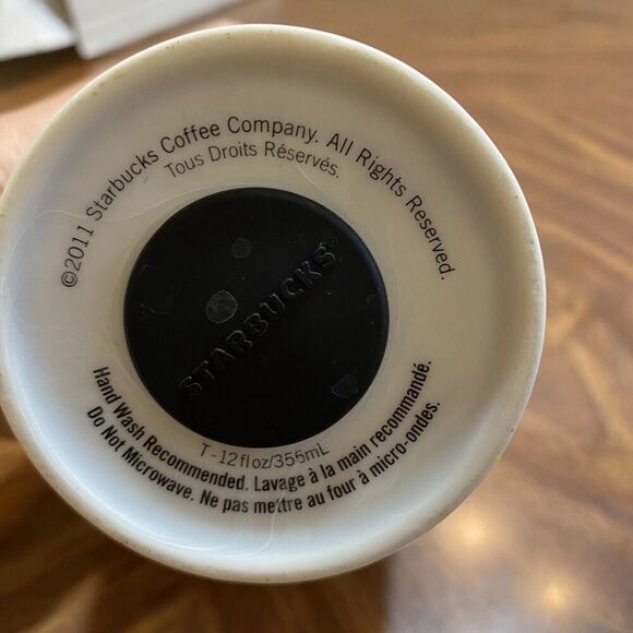 Starbucks 12oz Ceramic Travel Coffee Mug Tumbler With Lid 2011 Mermaid Siren - Picture 6 of 8